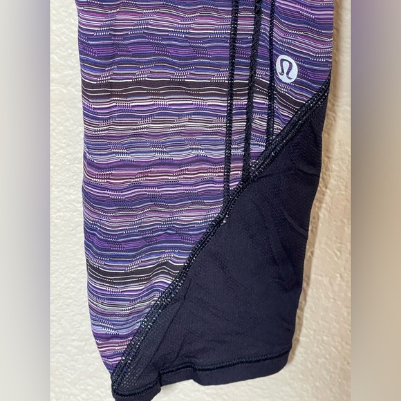 Lululemon black and purple Capri leggings - Picture 3 of 5